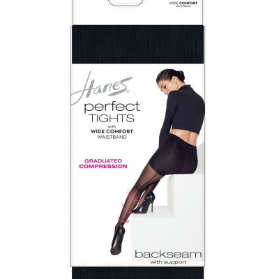 Hanes Womens Perfect Tights With Compression Backseam And Control Top